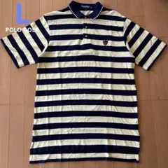 【POLO GOLF】 ラルフローレン ボーダーポロシャツ ネイビー×イエローLのサムネイル