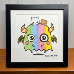 原画一点物】「やさしい世界線」猫の絵 絵画 動物画 ポップアート