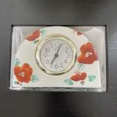【今だけ値下げ！】九谷焼　赤い花模様　陶器製　置時計