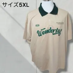 【新品】SHEIN ロゴプリント バイカラー ポロシャツ　サイズ5XL　大きいのサムネイル