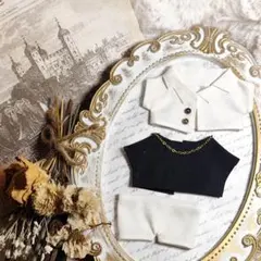 Z76　10cmぬい服　12cmぬい服　セットアップ　おしゃれ着　春服　夏服