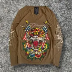 Ed Hardy ロンT ラインストーン　タイガー　y2k 平成　ギャル男　Mのサムネイル