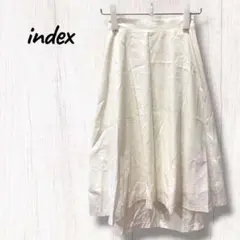インデックス　index フレアスカート ホワイト 膝丈　キレイめ　ガーリー