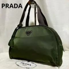 【美品】PRADA プラダ　ナイロン　カーフ　レザー　ハンドバッグ　南京錠付き