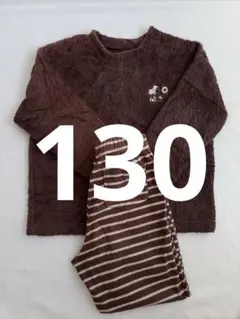 ユニクロ　パジャマ　フリースパジャマ　スヌーピー　ブラウン