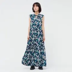 PAUL & JOE フラワープリント ノースリーブワンピース Sサイズのサムネイル