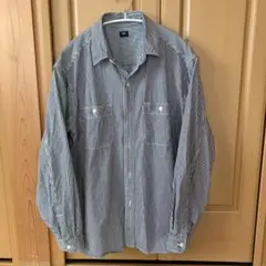 ユニクロ　メンズ　ヒッコリーワークシャツ　L