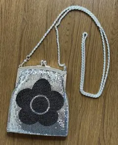 【マリー・クワント】ショルダーバッグ メタリックシルバー