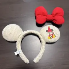 ミッキー耳と赤いリボンのカチューシャ クリスマス