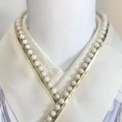 成人式振袖　パール重ね襟レース半衿フリル伊達襟卒業式袴　浴衣着物　帯飾り　七五三