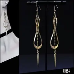 1955 クロスピアス 十字架 ゴールド アシンメトリー イヤリング ロング