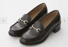 HARUTA ヒールアップビットローファー #477 ダークブラウン 24.5