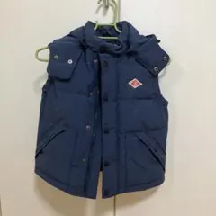 フード付きネイビー ダウンベスト　DANTON 125から135cm