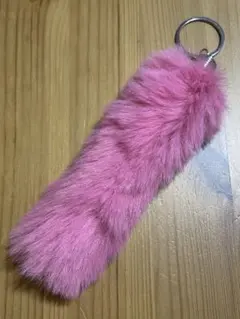 Y2K しっぽ　ギャル　平成　ピンクファーキーホルダー