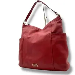 コーチ　ワンショルダー　バッグ　赤　シボ革