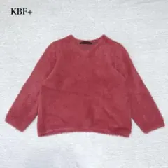 ケービーエフプラス　シャギーニット Vネック レッド系(One)サイズ ふわふわ