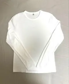 UNIQLO ソフトリブクルーネックTシャツ　長袖　L ホワイト