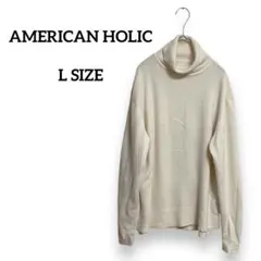 アメリカンホリック タートルネックニット アイボリー 長袖 シンプル カジュアル