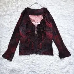 【アーリー】長袖ブラウス F 編み上げ ゴスロリ系 V系 カットソー