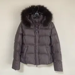 エフデ ショート ダウンコート 7 チャコールグレー系 フード ファー DMW