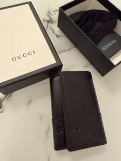 GUCCI 黒 レザー キーケース　メンズ　レディース