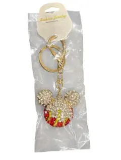 ミッキー風　キラキラキーホルダー、キーチェーン