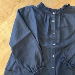 2024AW ネストローブ リネン天然染めレースタイシャツ ブラウス