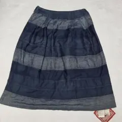 45RPM スカート　インディゴ　ボーダー　　1のサムネイル