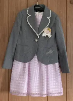 グレージャケットと薄紫ドレスセット130入学式卒園式ビールームヒロミチナカノ