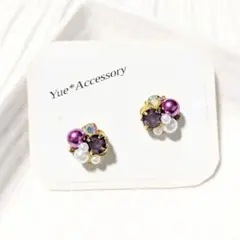 A-298　ハンドメイド☆ビジューピアス／イヤリング