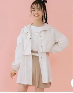 メゾピアノジュニア マルチWAYガーリージレ マウンテンパーカー ベージュ160