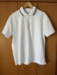 美品 ユニクロ ドライカノコ 襟ライン ポロシャツ ホワイト XLサイズ