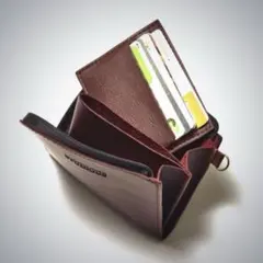 STUDIOUS 薄型ウォレット　財布　濃いブラウン　本革仕様