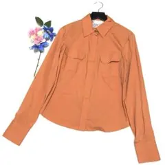新品】匿名配送 アニエスベー サイズ40 オレンジ系 綿 シャツ 