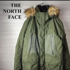 ノースフェイス　メンズ　ダウンジャケット　ミリタリー　フード取り外し可　古着　M