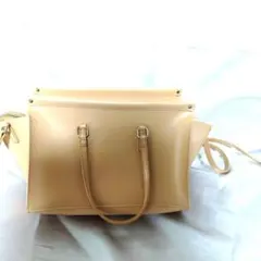 ベージュ合成皮革ショルダーバッグ 　　　AMERICAN HOLIC