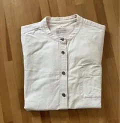 【無印良品　muji】スタンドカラーシャツ　ベージュ　Mサイズ　コットン