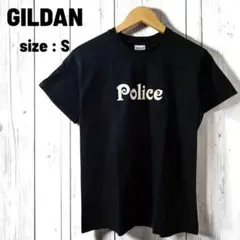 GILDAN 黒Tシャツ S 両面プリント Police 海賊 アメカジ古着