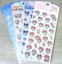 【４種】サンリオ ぷくっとシール　マイメロ キティ クロミ シナモン