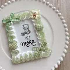 ホイップデコ トレカケース みどり 黄緑 りぼん くま ハート