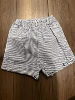 【美品✨】familiar ストライプ刺繍パンツ★80cmサイズ 通気性◎