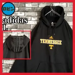 adidas 刺繍 テネシー大学 カレッジ 三本線 スウェット フーディー 黒