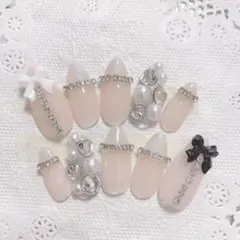 シアーピンク フレンチガーリー ワンホン y2k 量産型 スナ系 韓国ネイル