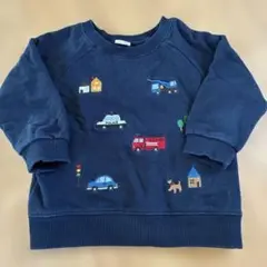 プティマイン　働く車　刺繍　トレーナー　90