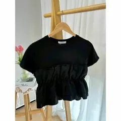 SENEE ペプラムパフスリーブトップス ブラック | Mercari