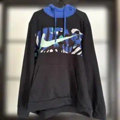 Nike DRI-FIT グラフィックパーカー XL 黒/青