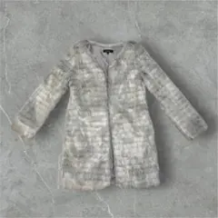 rienda フェイクファー コート グレー