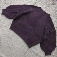 b2655 earth music&ecology【F】パープル長袖ニット