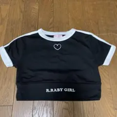 rabyraby ハート刺繍 トップス ブラック