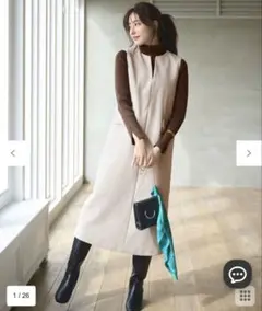 ANYSIS ニードルジャンパースカート × ラメリブタートルえり周り